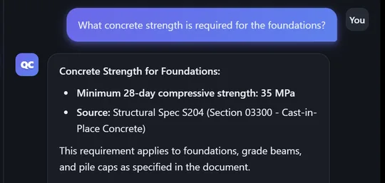 A QcHelper answer listing its source specification